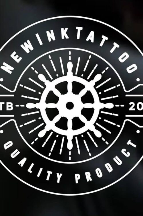 new ink logo med teksten "new ink tattoo estb 2025 quality product"