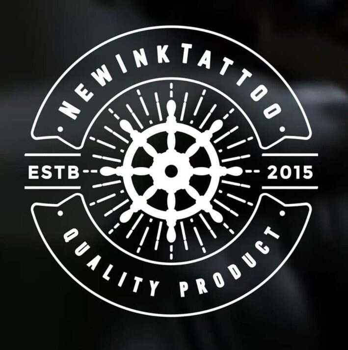 new ink logo med teksten "new ink tattoo estb 2025 quality product"